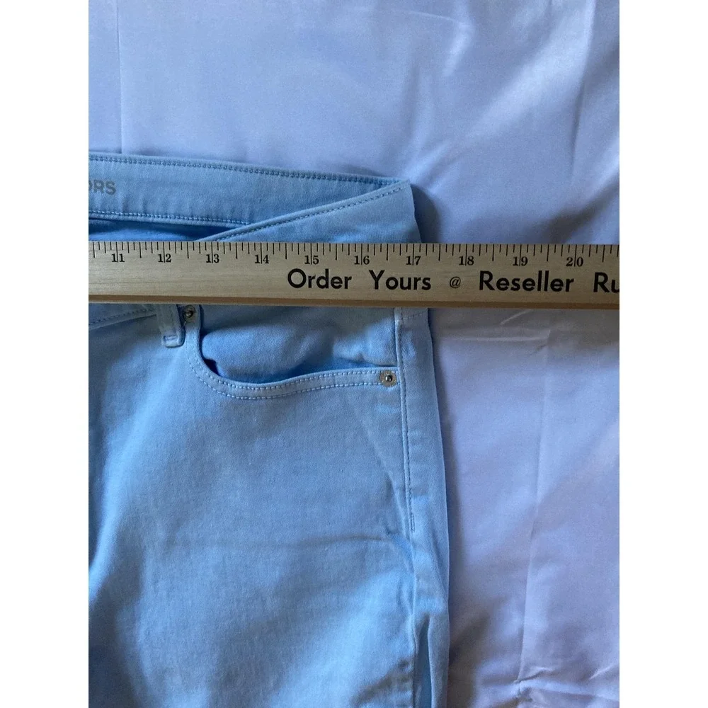 Michael Kors Izzy Skinny Jeans Womens 34 Waist Light Blue Stretch Denim Skinny